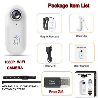 4K HD Outdoor Magnetic POV Camera 30FPS Mini Pet Vlogging Collar Camera for Cats Dogs Wireless Back Clip Mount Necklace Bodycam