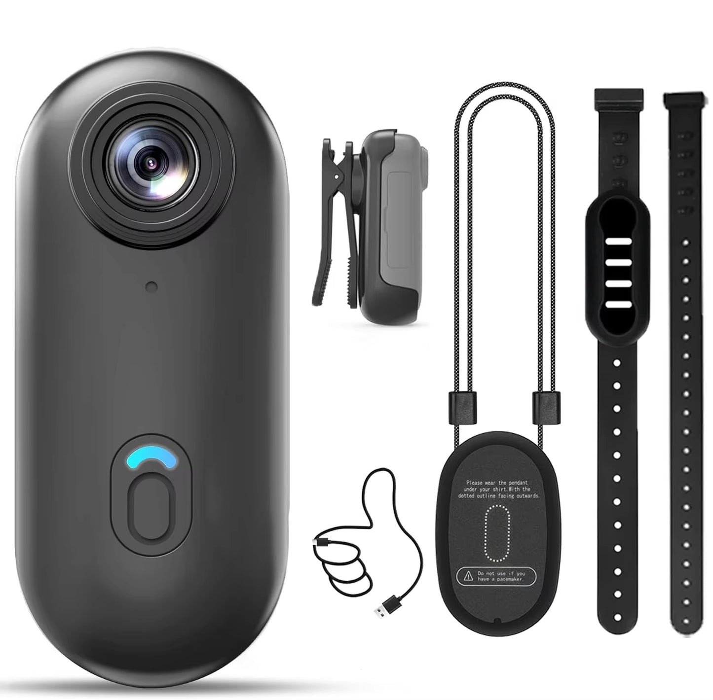 4K HD Outdoor Magnetic POV Camera 30FPS Mini Pet Vlogging Collar Camera for Cats Dogs Wireless Back Clip Mount Necklace Bodycam