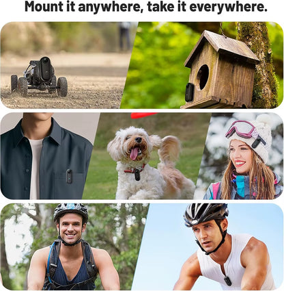 4K HD Outdoor Magnetic POV Camera 30FPS Mini Pet Vlogging Collar Camera for Cats Dogs Wireless Back Clip Mount Necklace Bodycam