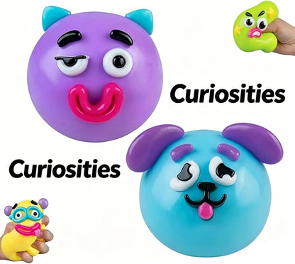 NEW Smushers Squishy Cutie Toy ,Funny Face Curiosities Dog Face Swap Squishy Soft Moldable Multisensory Stress Relief for Anxiety Safe Maltose Material Portable Sensory Decompression Party Favors