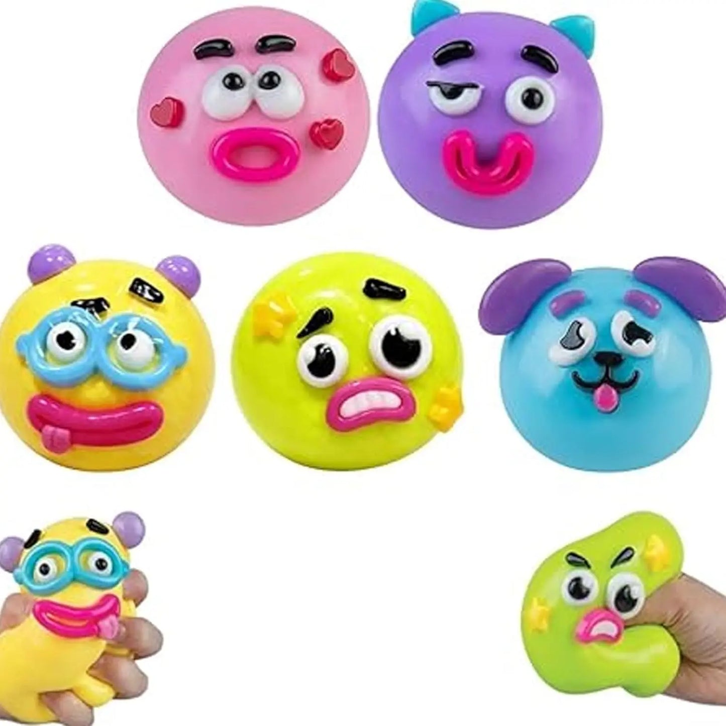 NEW Smushers Squishy Cutie Toy ,Funny Face Curiosities Dog Face Swap Squishy Soft Moldable Multisensory Stress Relief for Anxiety Safe Maltose Material Portable Sensory Decompression Party Favors