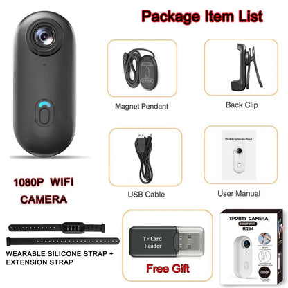 4K HD Outdoor Magnetic POV Camera 30FPS Mini Pet Vlogging Collar Camera for Cats Dogs Wireless Back Clip Mount Necklace Bodycam